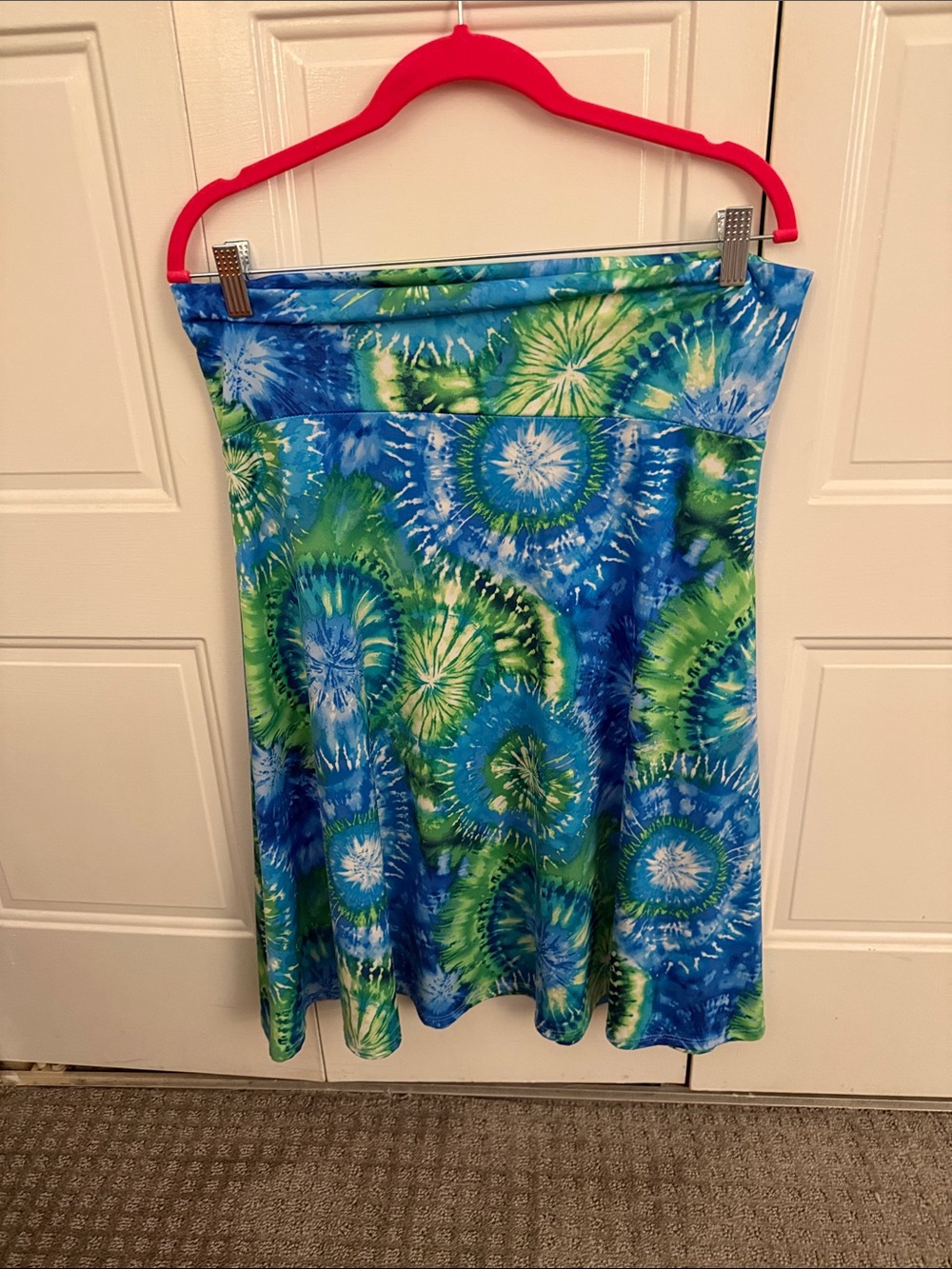 LuLaRoe Blue & Green Tie-Dye Circle Skirt